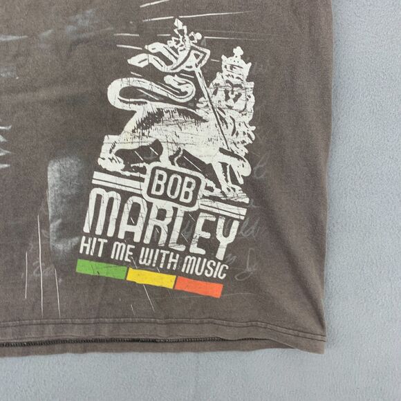 BOB MARLEY Hit Me with Music T Shirt Adult Large Y2K Faded Crewneck - Picture 5 of 16